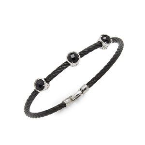 Alor - Stainless Steel Triple Onyx Bracelet